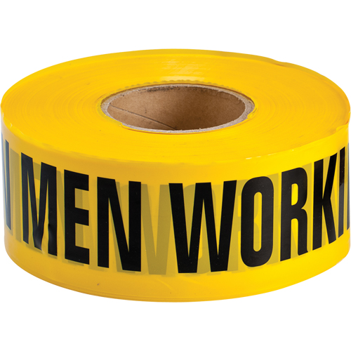 Barricade Tape, English, 3" W x 1000' L, 3.5 mils, Black on Yellow Ontario Safety Products