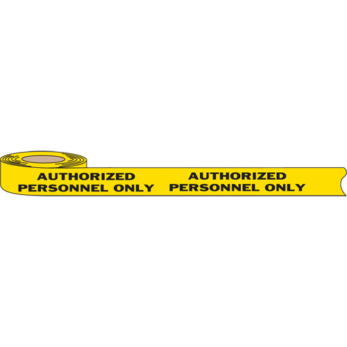Barricade Tape, English, 3" W x 1000' L, 2 mils, Black on Yellow Ontario Safety Products