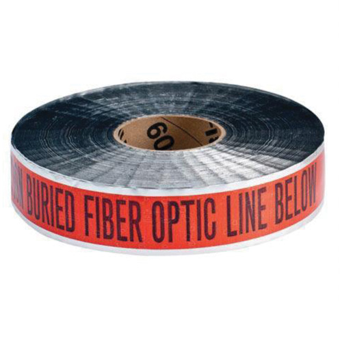 "Fiber Optic Line" Identoline&reg; Underground Warning Tape, 2" W x 1000' L, Black on Orange Ontario Safety Products