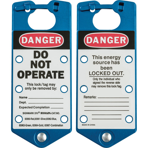 Labeled Lockout Hasps, Blue Ontario Safety Products