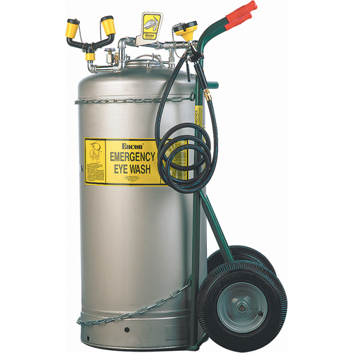 Self-Contained Eyewash With Dolly Cart, Pressurized, 7 gal. Capacity, Meets ANSI Z358.1 Ontario Safety Products