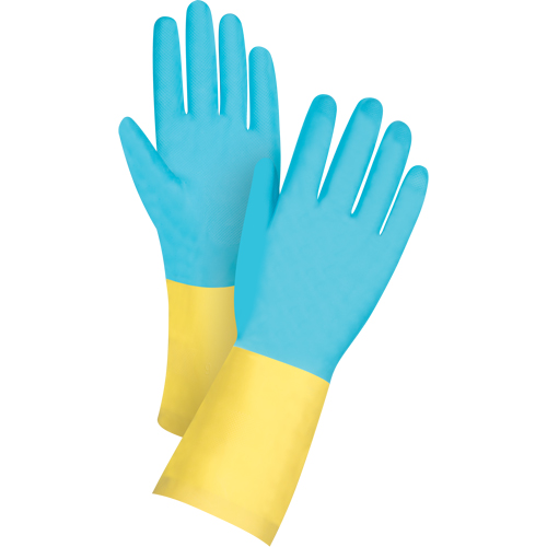 Premium Dipped Chemical-Resistant Gloves, Size Small/7, 12" L, Neoprene/Rubber Latex, Cotton/Flock-Lined Inner Lining, 20-mil Ontario Safety Products