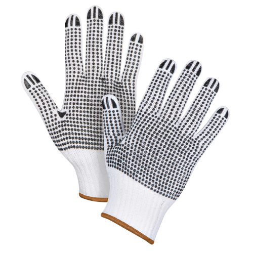 Gants tricot&eacute;s deux c&ocirc;t&eacute;s &agrave; pois, Poly/coton, Deux c&ocirc;t&eacute;s, Calibre 7, Grand Ontario Safety Products