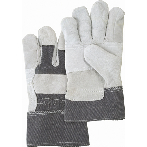 Gants d'ajusteur &agrave; paume renforc&eacute;e d'usage standard, Grand, Paume en Cuir de vache refendu, Doublure en Coton Ontario Safety Products