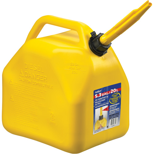 Jerricans, 5,3 gal. US/20,06 L, Jaune, Conformes aux normes CSA/ULC Ontario Safety Products