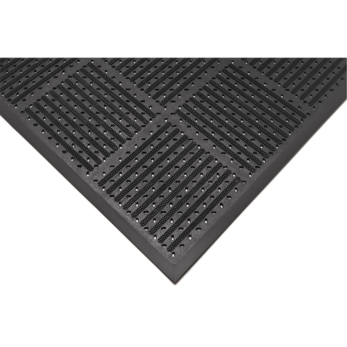 Outfront Reversible No. 227 Mat, Rubber, Scraper Type, Slotted Pattern, 3' x 6', Black Ontario Safety Products