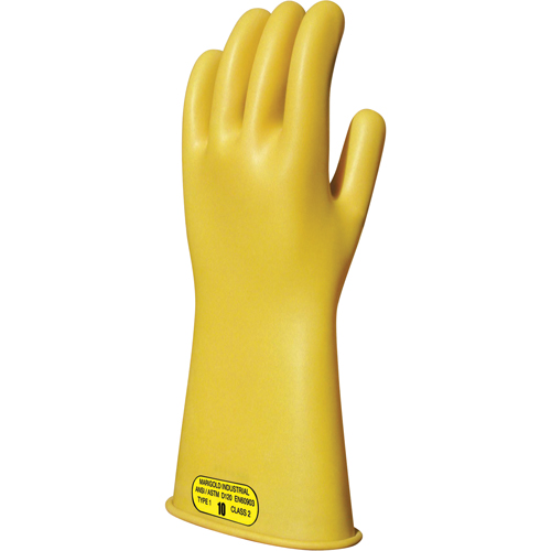 Gants isolants en caoutchouc naturel jaune, ASTM classe 2, Taille 8, 14" lo Ontario Safety Products