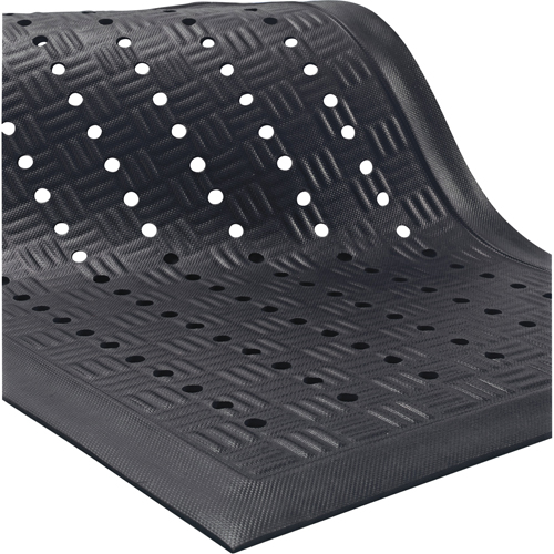 Cushion Station Mats, Slotted, 4' x 6' x 9/16", Black, Nitrile Ontario Safety Products