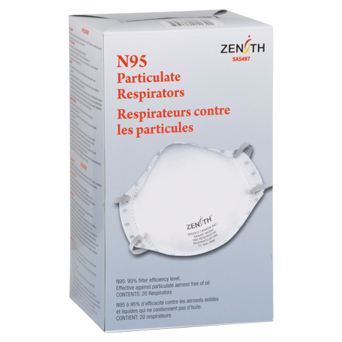 Respirateur contre les particules, N95, Certifi&eacute; NIOSH, Moyen/grand Ontario Safety Products