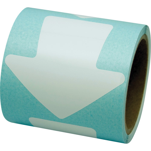 D&eacute;calcomanie en couleur pour le marquage des planchers, Fl&egrave;che, 4" lo x 4" la, Blanc, Vinyle Ontario Safety Products