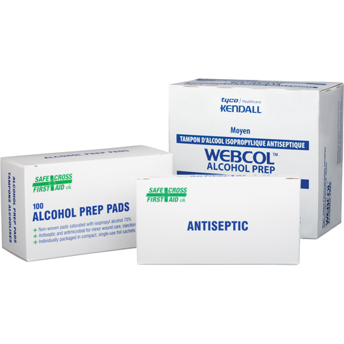 Tampons alcoolis&eacute;s, Serviette, Antiseptique Ontario Safety Products