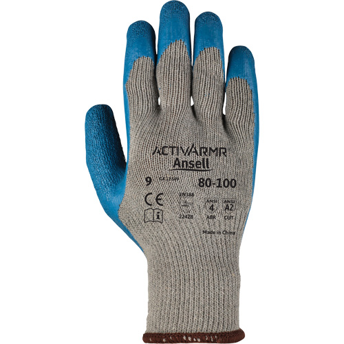 Gants ActivArmr 80-100, 8/Moyen, R&ecirc;vetement Latex de caoutchouc, Calibre 10, Enveloppe en Polyester/Coton Ontario Safety Products