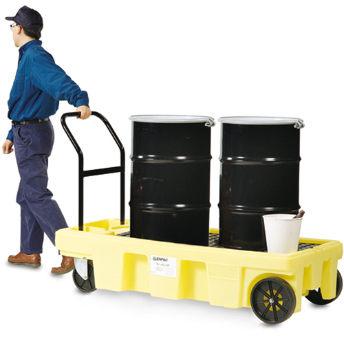 Poly-Spillcart Cart, 66.5" L x 29" W x 43.9" H, 57 US gal. Spill Cap. Ontario Safety Products