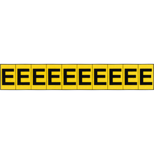 Individual Adhesive Letter Markers, E, 1" H, Black on Yellow Ontario Safety Products