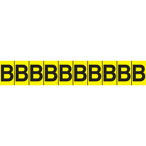 Individual Adhesive Letter Markers, E, 1" H, Black on Yellow Ontario Safety Products