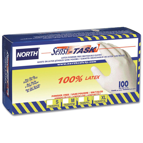 Gants jetables Sensi-Task, Grand, Latex, 5 mils, Sans poudre, Blanc Ontario Safety Products
