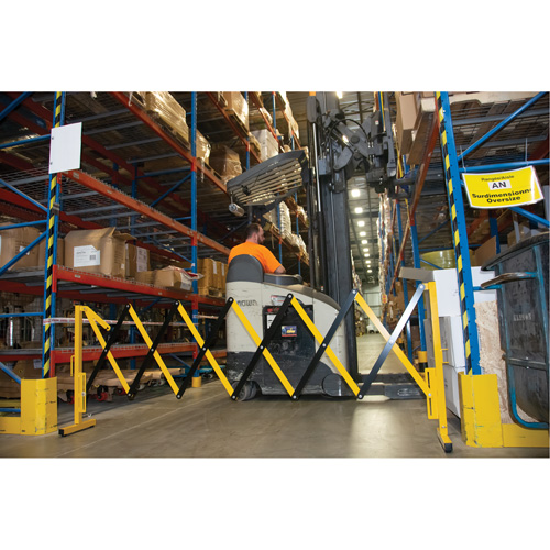 Expandable Barrier, 37" H x 11' L, Black/Yellow Ontario Safety Products