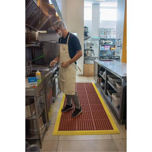 Anti-Fatigue Link Matting, Honeycomb, 3' x 3' x 1/2", Brown, Nitrile/Rubber Ontario Safety Products