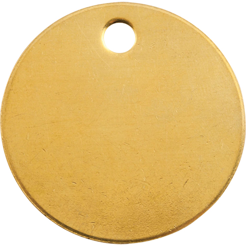 &eacute;tiquettes vierges, Laiton, 1,375" dia. Ontario Safety Products