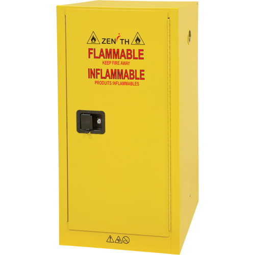 Flammable Storage Cabinet, 16 gal., 1 Door, 23" W x 44" H x 18" D Ontario Safety Products