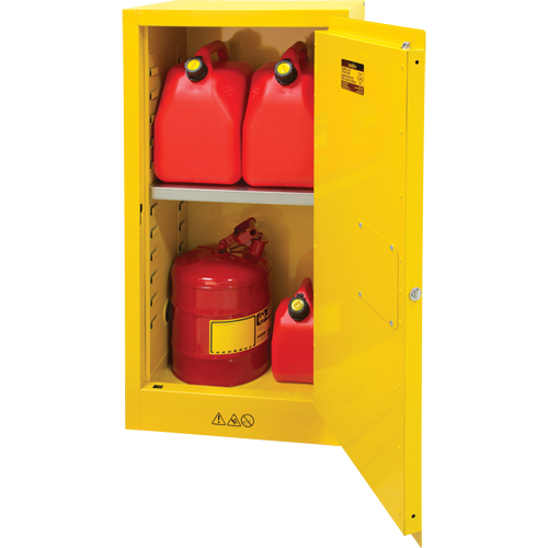 Flammable Storage Cabinet, 16 gal., 1 Door, 23" W x 44" H x 18" D Ontario Safety Products