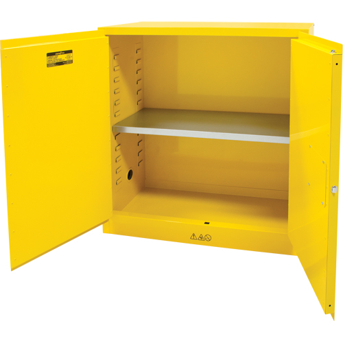 Flammable Storage Cabinet, 30 gal., 2 Door, 43" W x 44" H x 18" D Ontario Safety Products