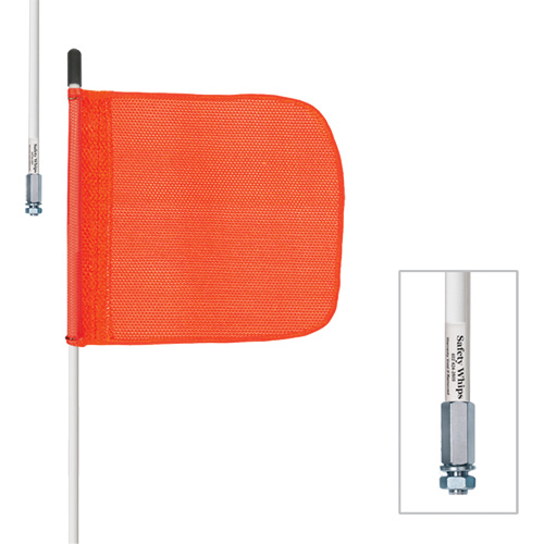 Safety Whip&reg; Heavy-Duty Whips, Threaded Mount, 6' High, Orange Ontario Safety Products