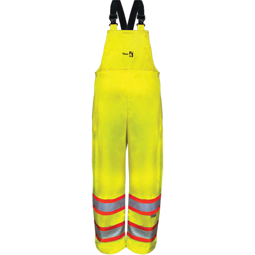 Pantalons &agrave; bavette de s&eacute;curit&eacute; imperm&eacute;ables ignifuges haute visibilit&eacute; en polyur&eacute;thane, Petit, Jaune lime haute visibilit&eacute; Ontario Safety Products