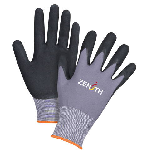 Gants ZX-1 de premi&egrave;re qualit&eacute; compatibles avec les &eacute;crans tactiles, 7/Petit, R&ecirc;vetement Nitrile/Mousse de nitrile, Calibre 15, Enveloppe en Nylon Ontario Safety Products