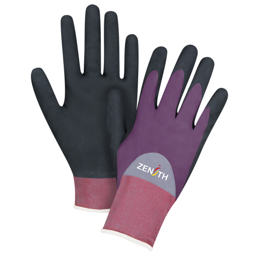 Gants enduits de premi&egrave;re qualit&eacute; ZX-2, 8/Moyen, R&ecirc;vetement Nitrile/Mousse de nitrile, Calibre 18, Enveloppe en Nylon Ontario Safety Products