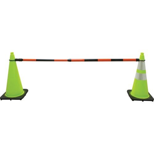 Retractable Cone Bar, 7' 5" Extended Length, Black/Orange Ontario Safety Products