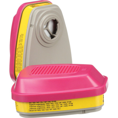 Cartouches pour respirateur s&eacute;rie 6000, Cartouche gaz/vapeur, Vapeurs organiques/Gaz acides/P100 Ontario Safety Products