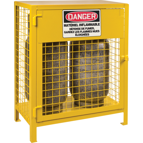 Gas Cylinder Cabinets, 2 Cylinder Capacity, 30" W x 17" D x 37" H, Yellow Ontario Safety Products