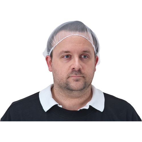 Hair Nets, Nylon, 18", White Ontario Safety Products