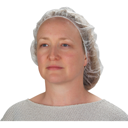 Bonnets bouffants non tiss&eacute;s, Polypropyl&egrave;ne, 21"/Grand, Blanc Ontario Safety Products