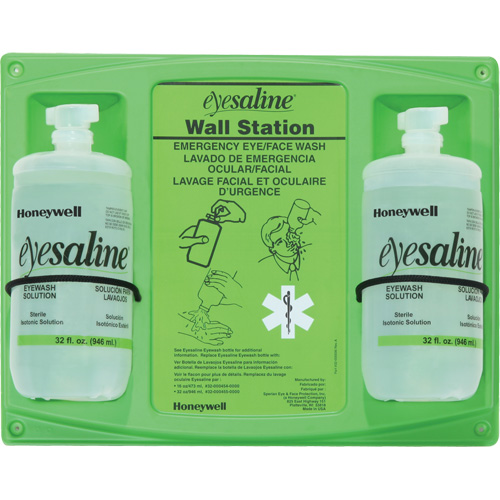 Saline Eyewash Wall Station, Double Ontario Safety Products