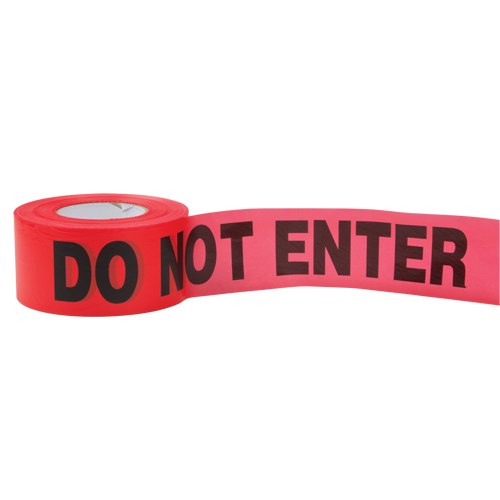 Standard Barricade Tape, English, 3" W x 1000' L, 2 mils, Red Ontario Safety Products