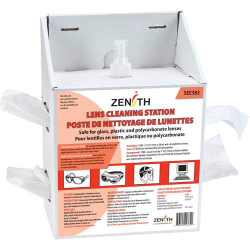 Disposable Lens Cleaning Station, Cardboard, 8" L x 5" D x 12-1/2" H Ontario Safety Products