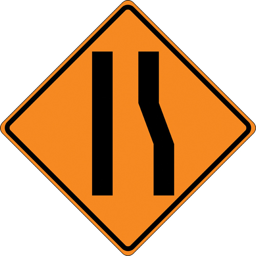 Panneau de construction enroulable - Tilt-Adjust prenez la voie de gauche, 36" x 36", Vinyle, Pictogramme Ontario Safety Products
