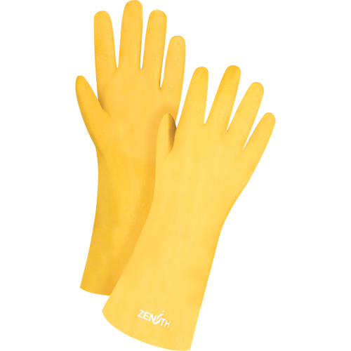 Gants &agrave; fini rugueux et r&eacute;sistants aux produits chimiques, Taille 9, 14" lo, PVC, Doublure en Interlock, 47-mil Ontario Safety Products