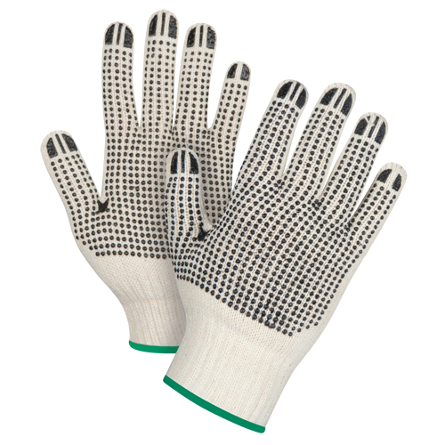 Heavyweight Double-Sided Dotted String Knit Gloves, Poly/Cotton, Double Sided, 7 Gauge, Medium Ontario Safety Products