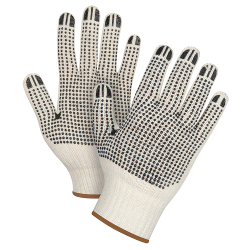 Heavyweight Double-Sided Dotted String Knit Gloves, Poly/Cotton, Double Sided, 7 Gauge, Large Ontario Safety Products