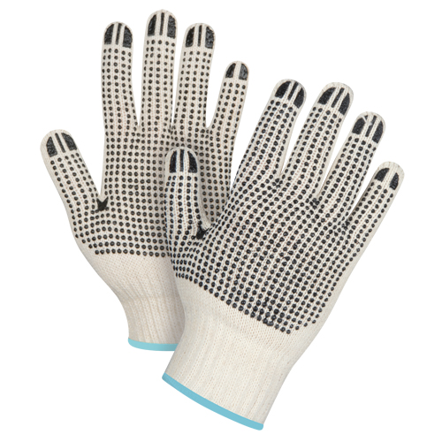 Gants tricot&eacute;s de poids lourd &agrave; deux c&ocirc;t&eacute;s avec pois, Poly/coton, Deux c&ocirc;t&eacute;s, Calibre 7, T-Grand Ontario Safety Products