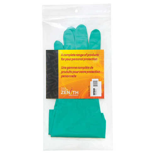 Diamond-Grip Chemical-Resistant Gloves, Size 8, 13" L, Nitrile, Flock-Lined Inner Lining, 13-mil Ontario Safety Products