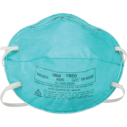 Respirateur 1860 contre les particules pour les soins de la sant&eacute;, N95, Certifi&eacute; NIOSH Ontario Safety Products
