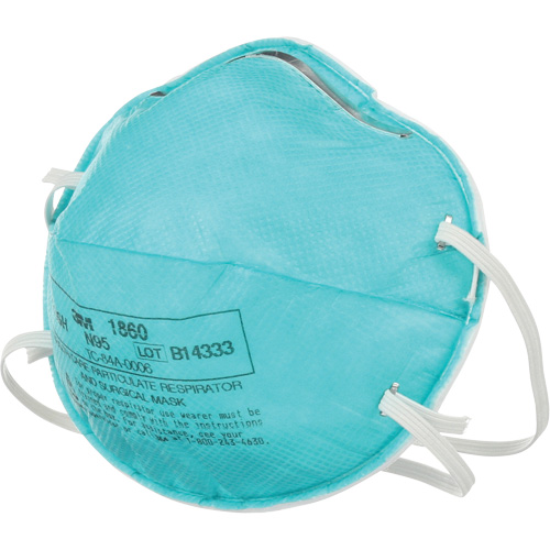 Respirateur 1860 contre les particules pour les soins de la sant&eacute;, N95, Certifi&eacute; NIOSH Ontario Safety Products