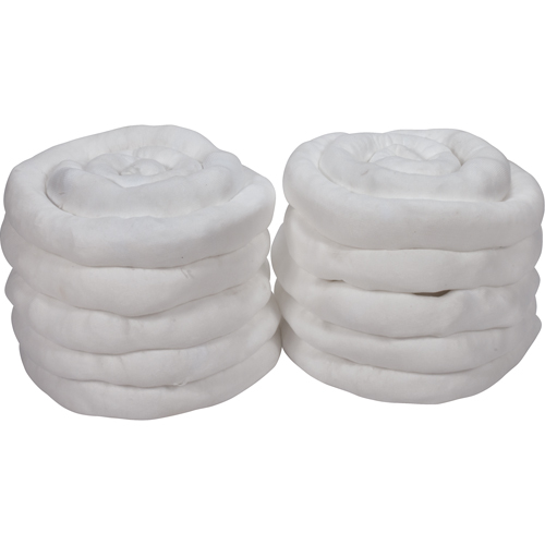 Sorbent Sock, Oil Only, 45 gal. Absorbancy, 3" W x 10' L, Pack of 10 Ontario Safety Products