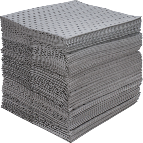 Industrial-Grade Fine Fibre Sorbent Pads, Universal, 15" x 17", 40 gal. Absorbancy Ontario Safety Products