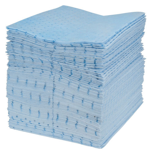 Premium Blue Bonded Sorbent Pads, Oil Only, 15" x 17", 30 gal. Absorbancy Ontario Safety Products