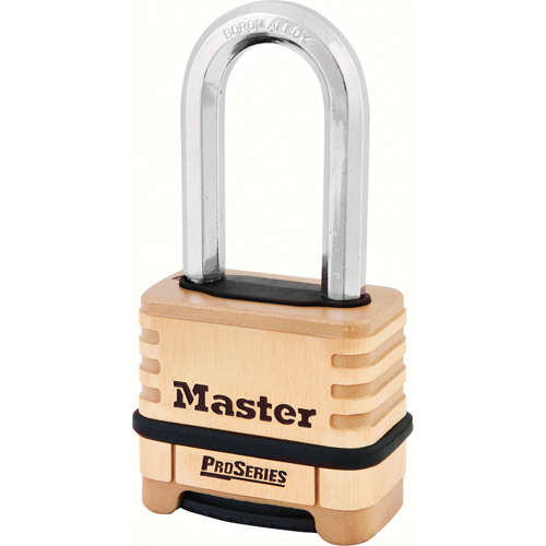 Cadenas &agrave; combinaison ProSeries, Argent, Rev&ecirc;tement en laiton, Largeur de 2-1/4" Ontario Safety Products